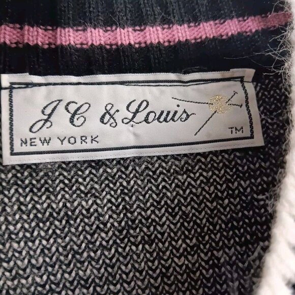 JC & Lewis Aztec Warrior M Sweater Women Black Pink Geometric Retro Vintage 80s - Picture 12 of 12